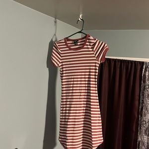 Pink and white striped dress